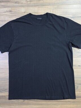 John Elliott Black Heavyweight Relaxed Crewneck Blank Tee Shirt Size 4 XL